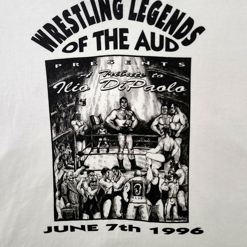 1996 VTG Wrestling Shirt Ilio DiPaolo Mens Extra Large Buffalo Single Stitch